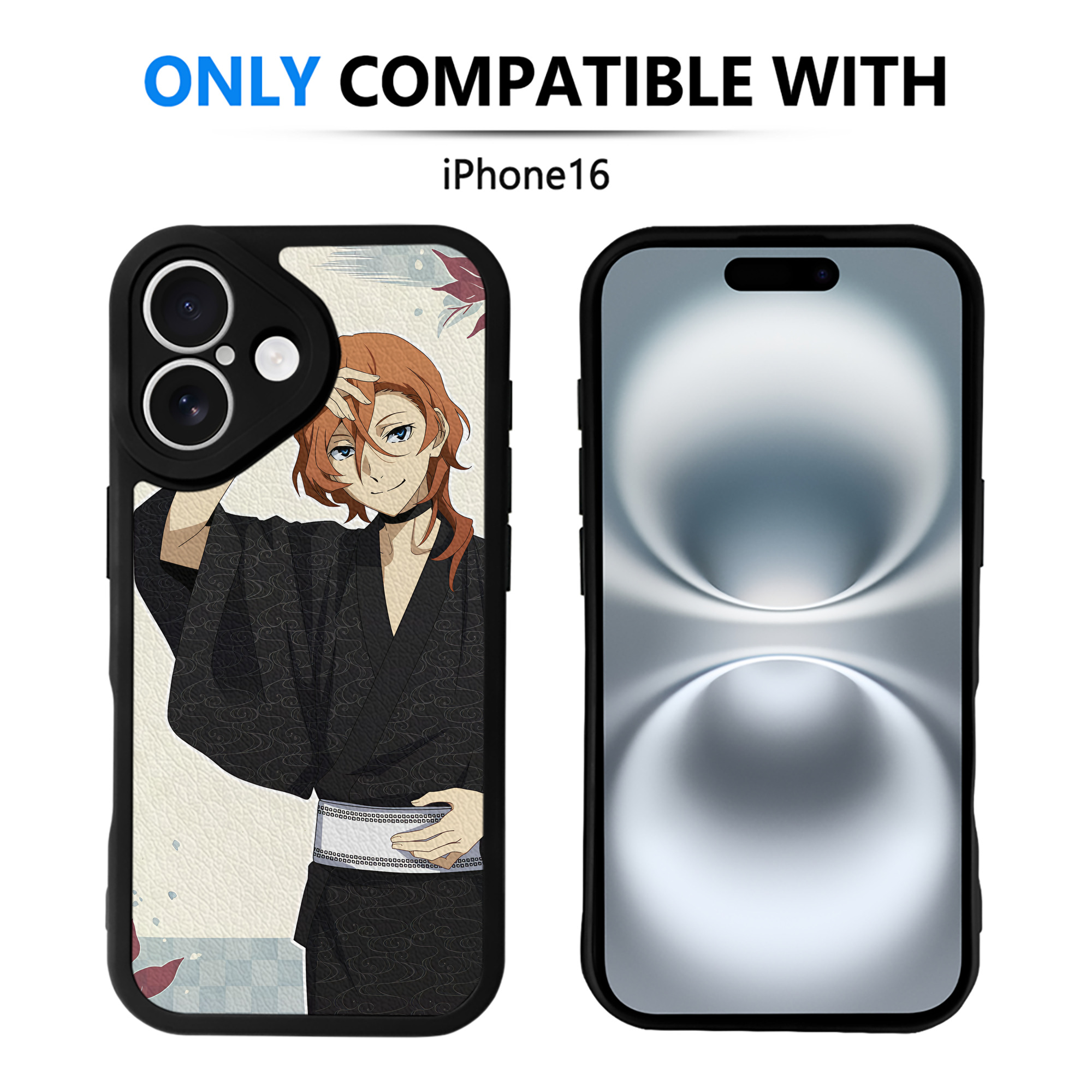 （画像用） 文豪ストレイドッグス Bungo Stray Dogs 【iPhone 16シリーズ対応】シリコンスマホケース（レザー調） 材質：シリコン